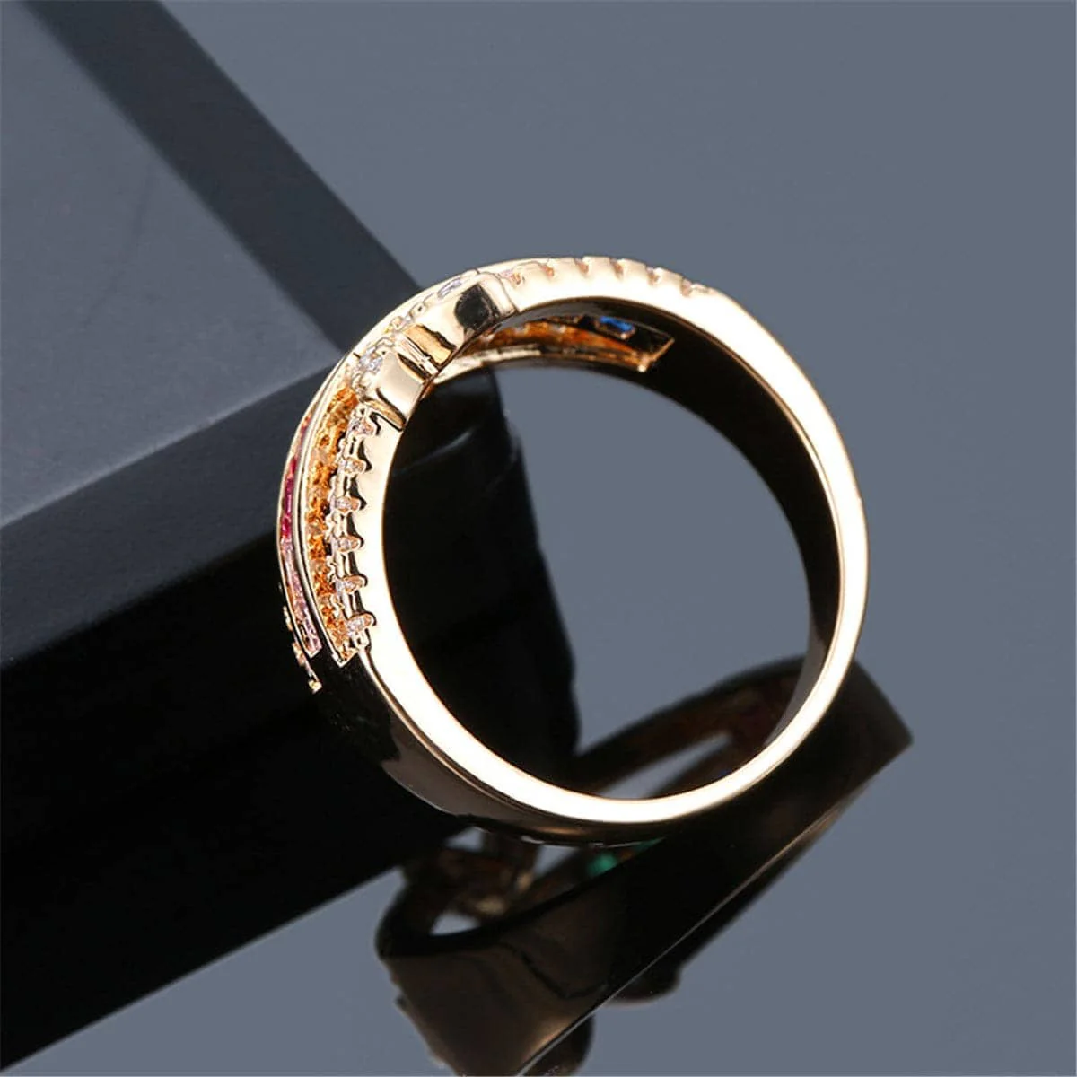 Rainbow Crystal & Cubic Zirconia Butterfly Ring - Image 11