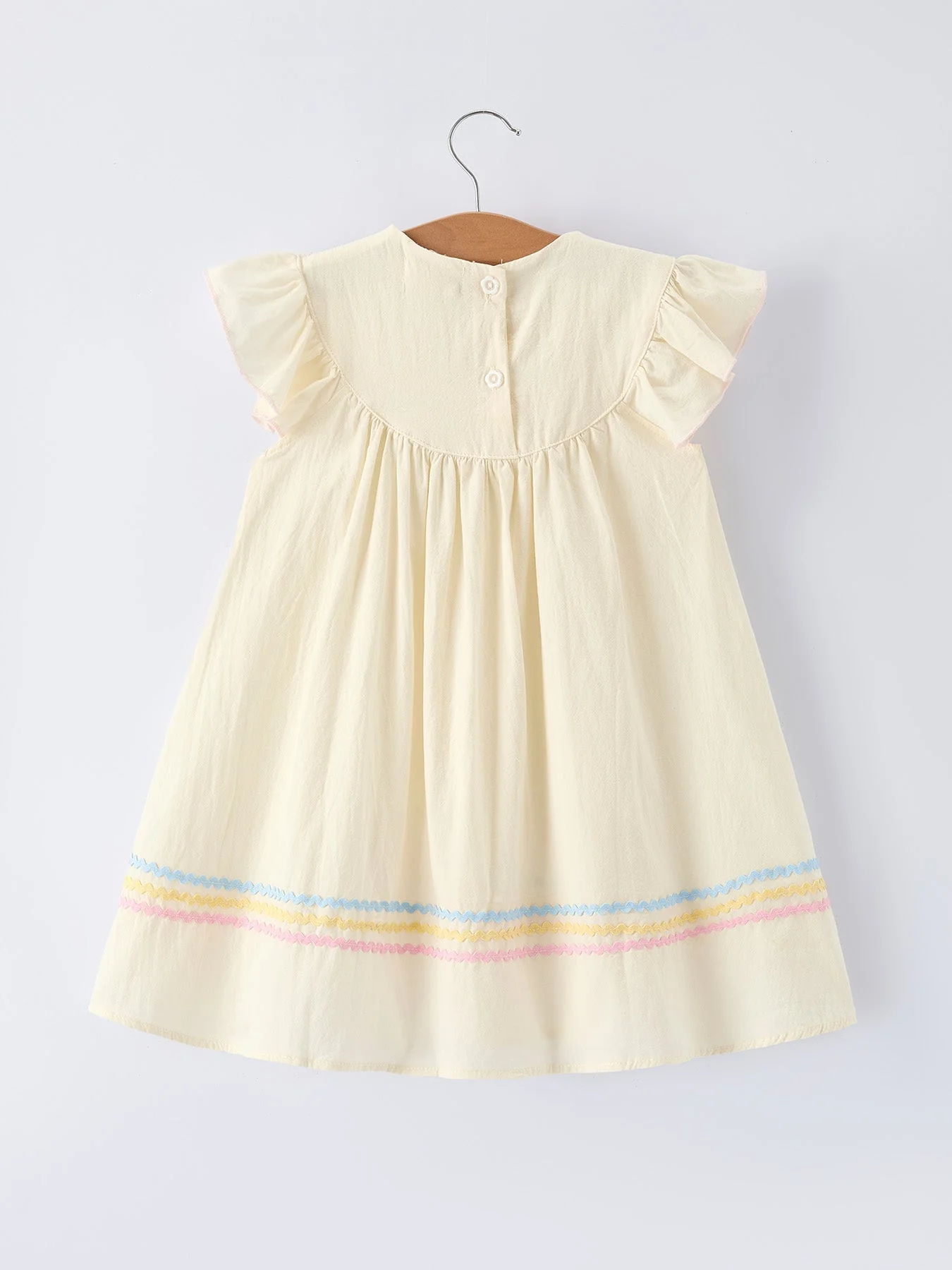 Rainbow Sailboat Embroidered Girls Dress - Image 2