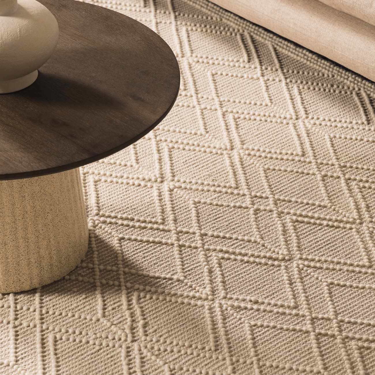 Ramsbury Beige Trellis Wool Rug - Image 16