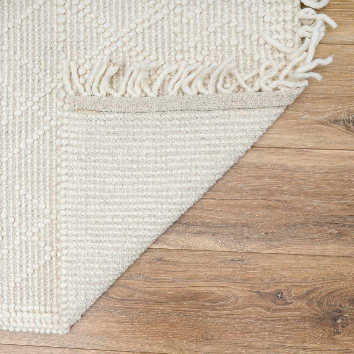 Ramsbury Beige Trellis Wool Rug - Image 7