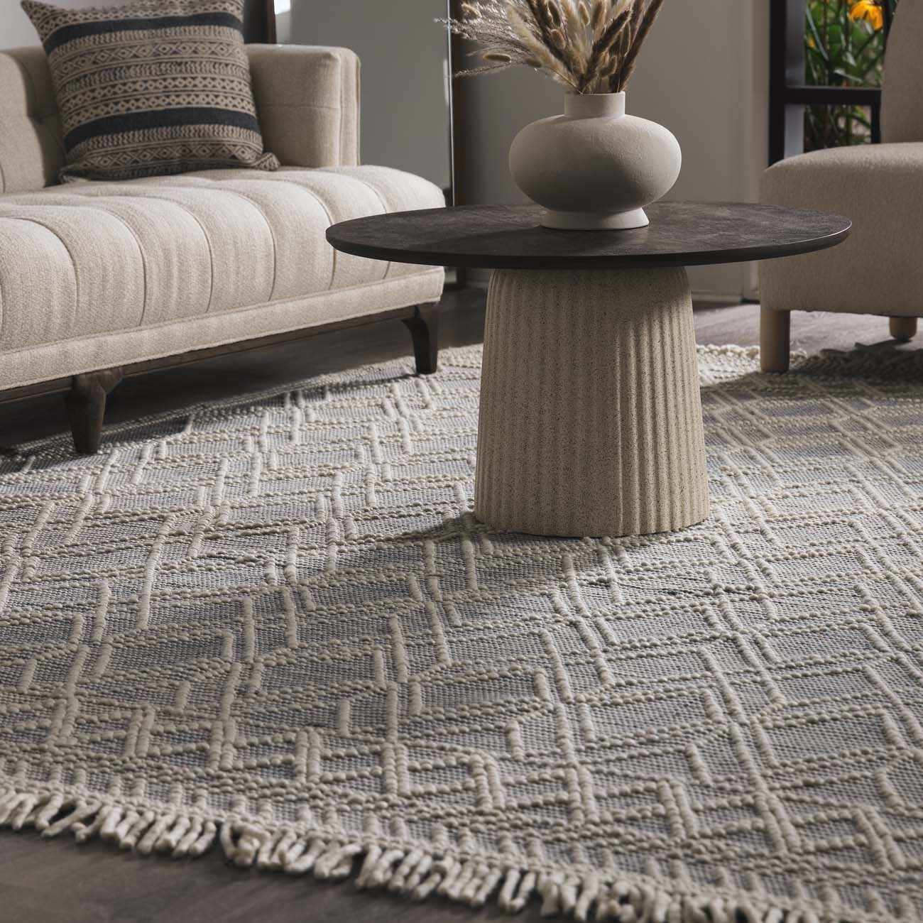 Ramsbury Denim Blue Wool Rug - Image 2