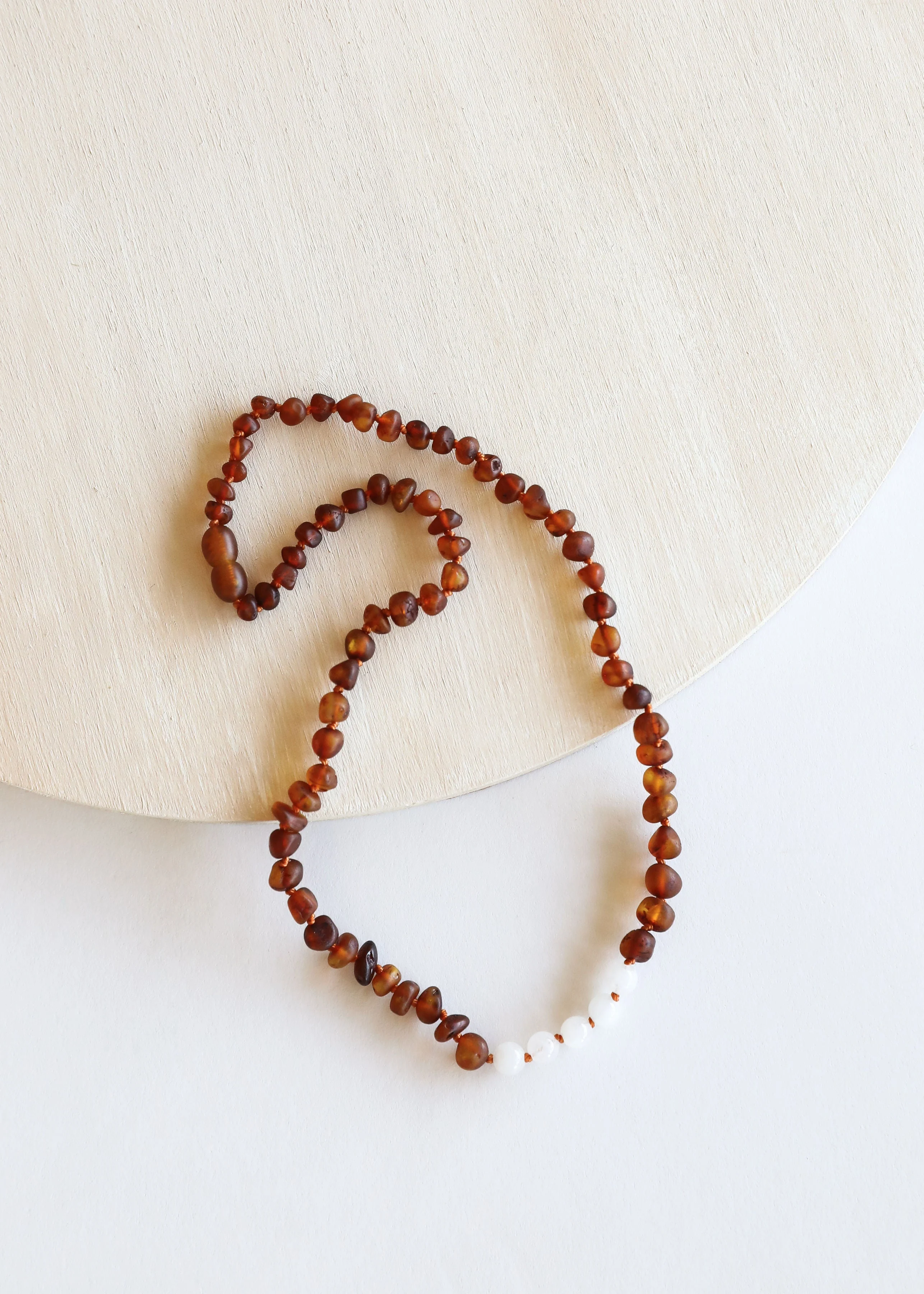 Raw Cognac Baltic Amber + Moonstone || Necklace Set - Image 3