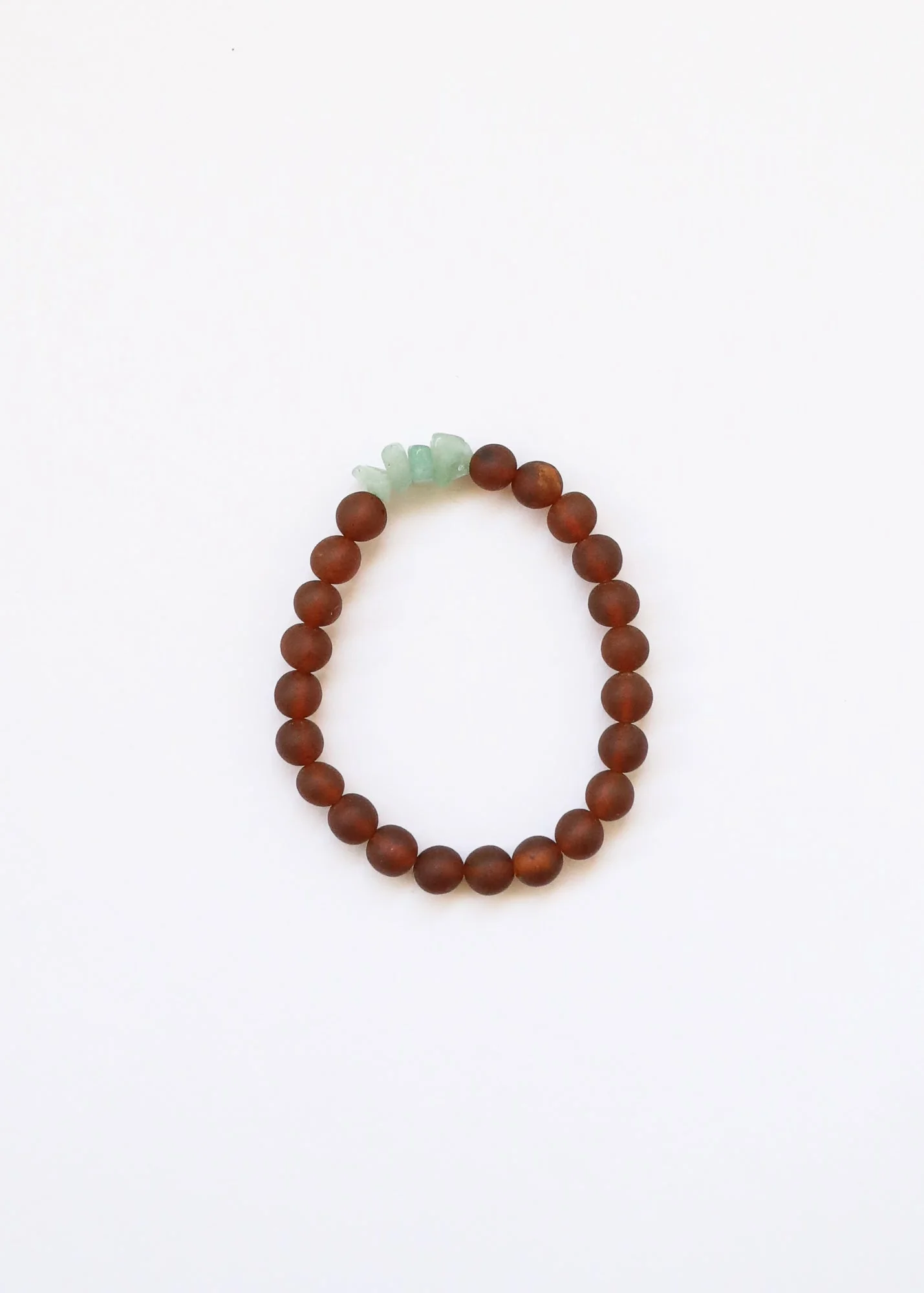 Raw Cognac Baltic Amber + Raw Aventurine || Adult Bracelet