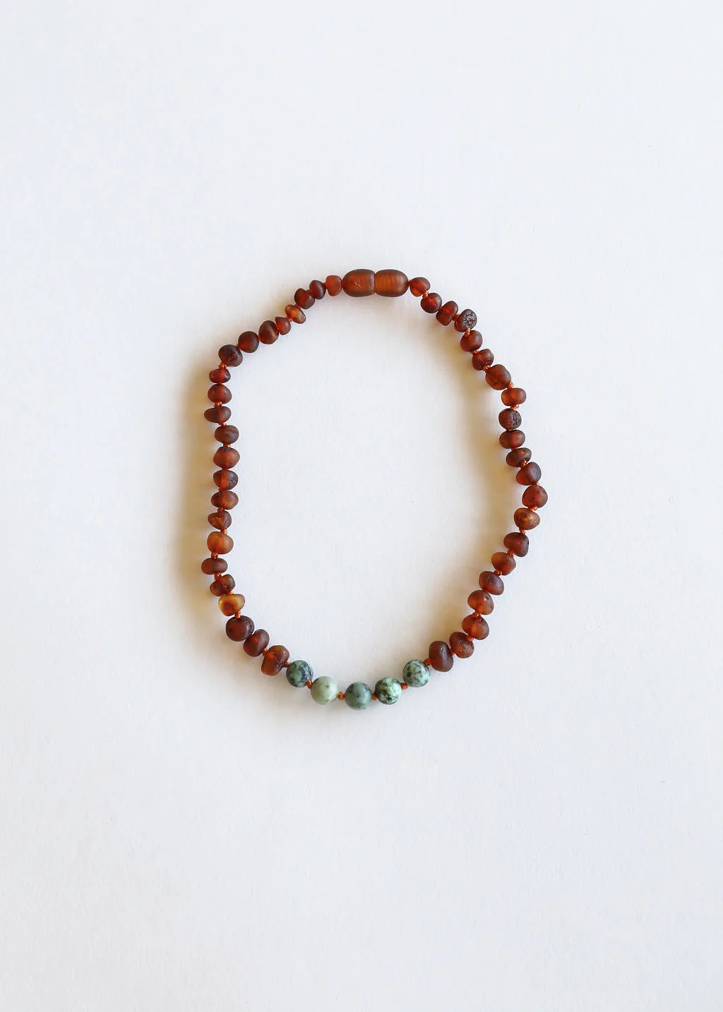 Raw Cognac Baltic Amber + Turquoise Jasper || Necklace - Image 3
