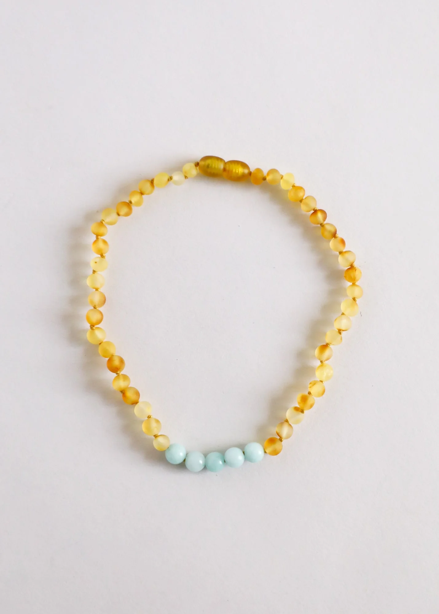 Raw Honey Baltic Amber + Amazonite || Necklace - Image 2