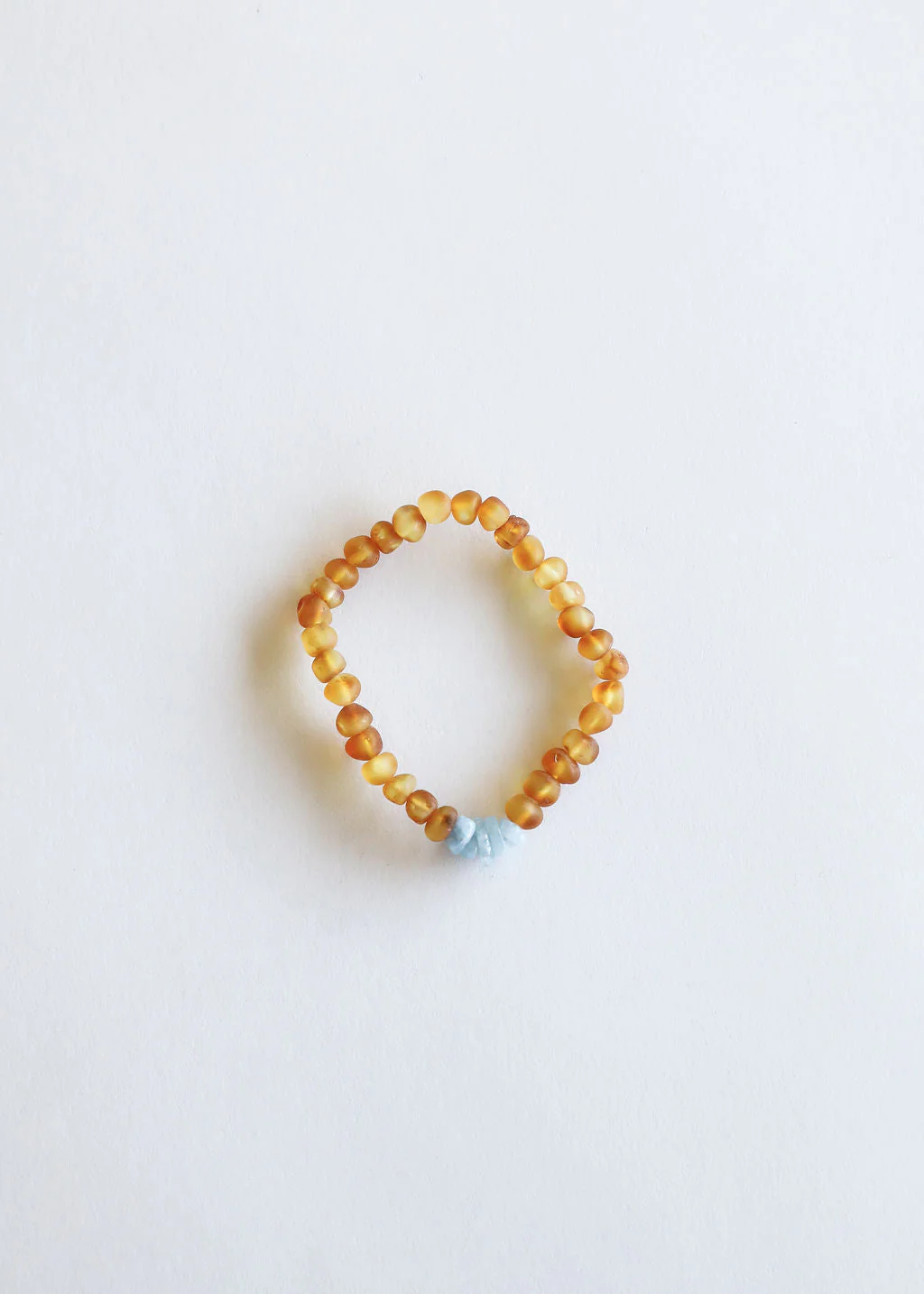 Raw Honey Baltic Amber + Aquamarine || Adult Bracelet - Image 2