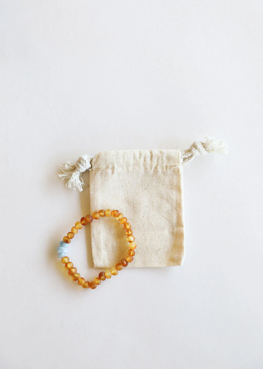 Raw Honey Baltic Amber + Aquamarine || Adult Bracelet - Image 3