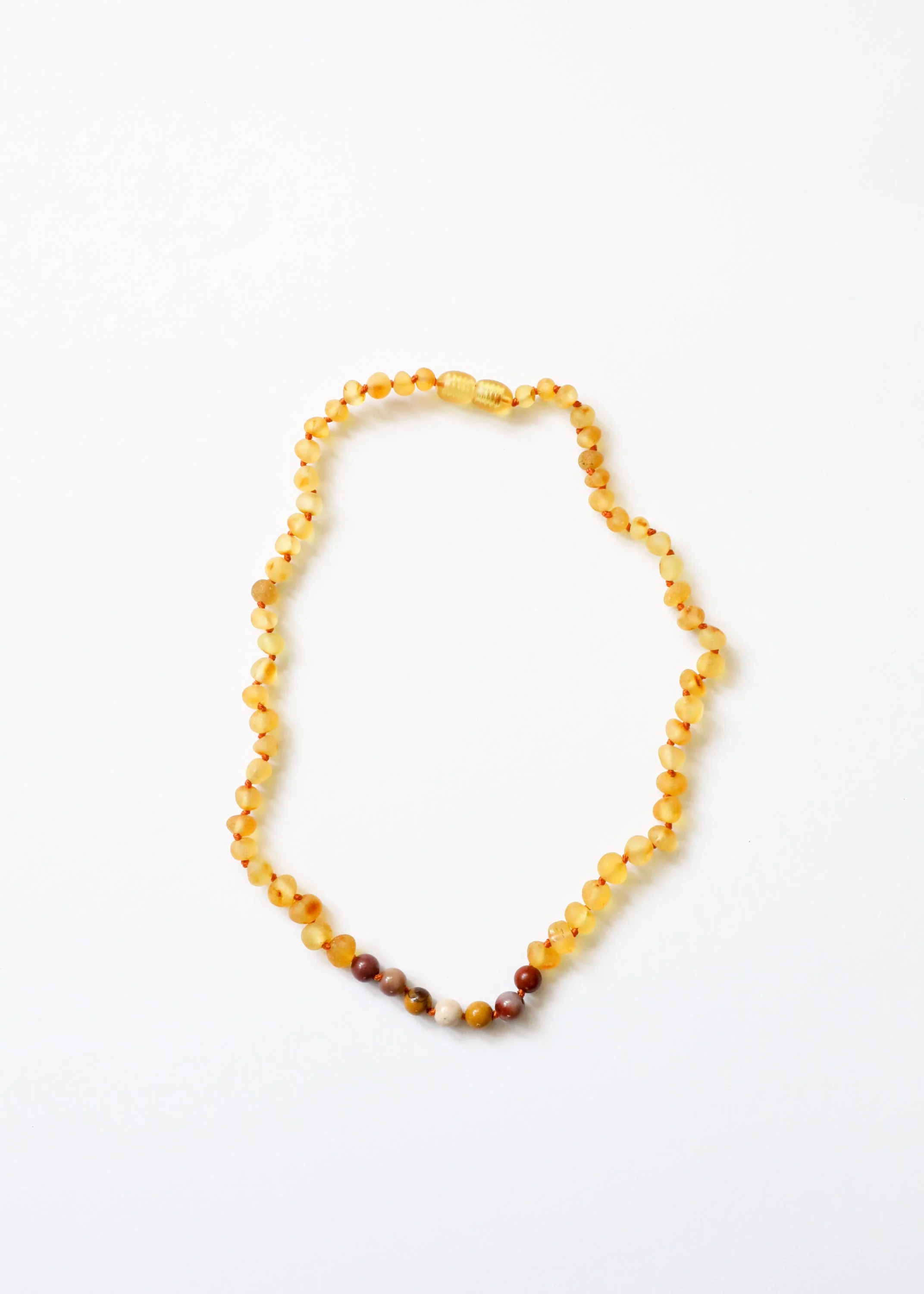 Raw Honey Baltic Amber + Mookaite Jasper || Necklace - Image 4