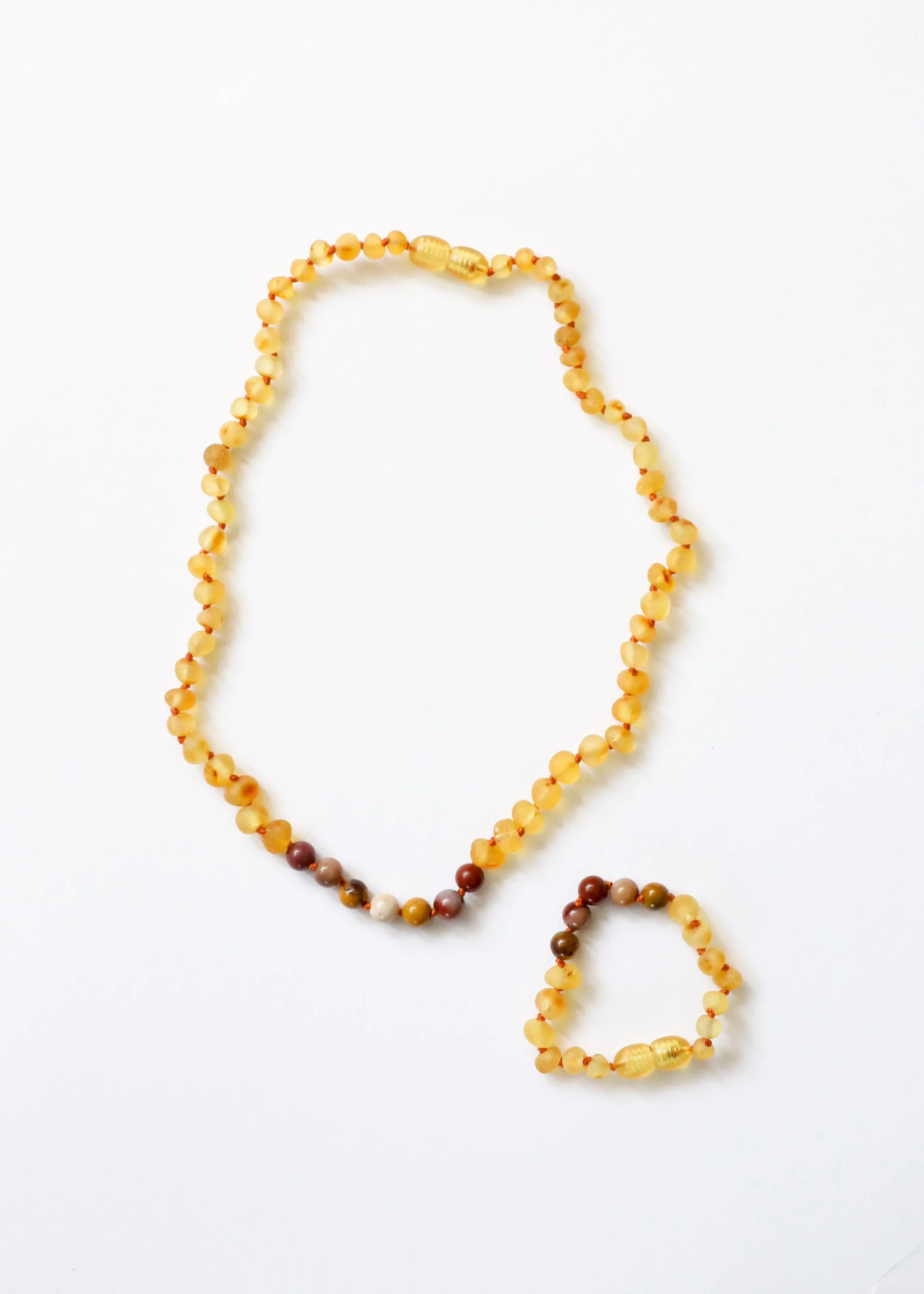Raw Honey Baltic Amber + Mookaite Jasper || Necklace - Image 5