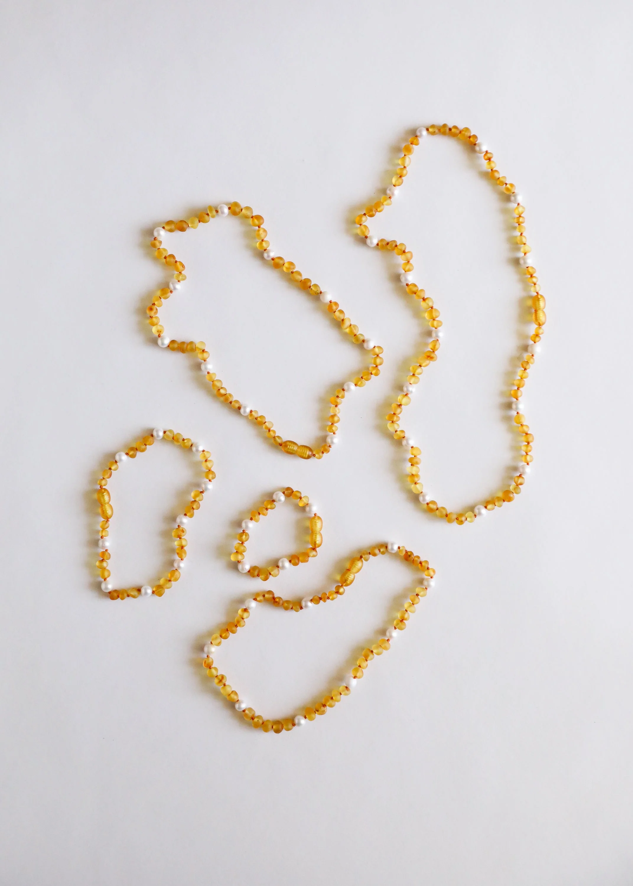 Raw Honey Baltic Amber + Pearl Halo || Necklace - Image 5