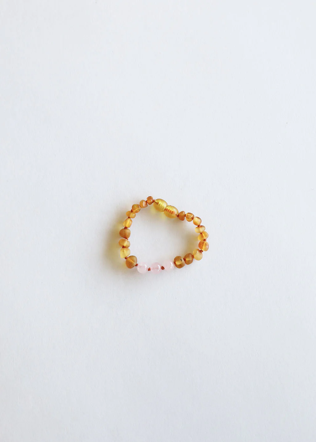 Raw Honey Baltic Amber + Rose Quartz || Anklet or Bracelet - Image 3