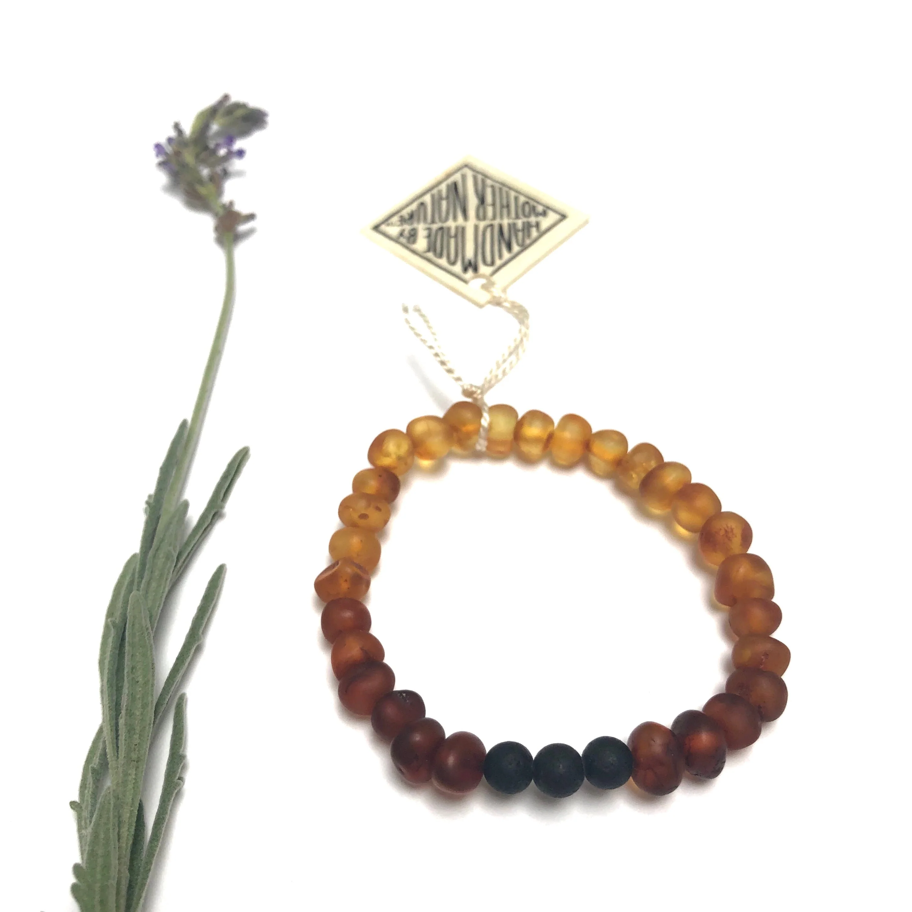 Raw Ombre Baltic Amber + Lava || Adult Bracelet - Image 3