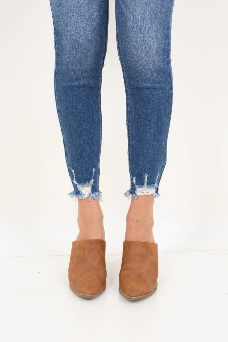 Rebel Corset Double Waist Ankle Distress Jeans - Image 14