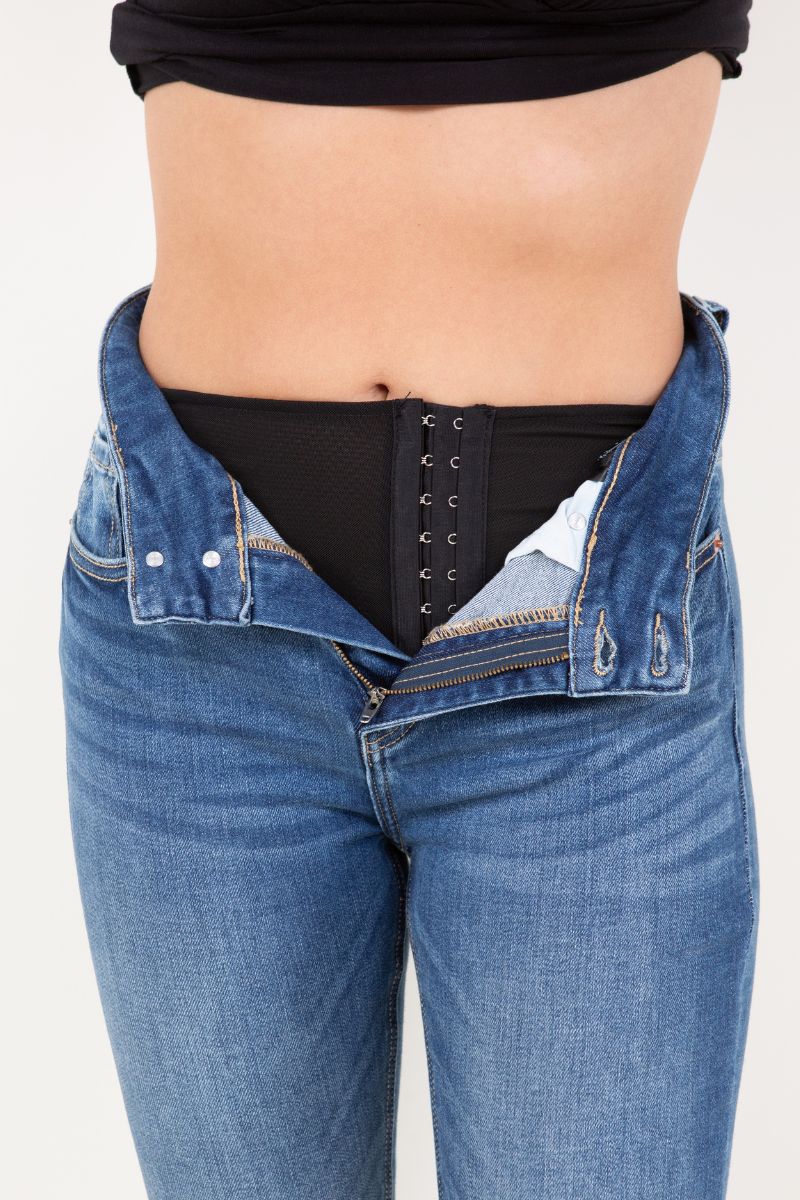 Rebel Corset Double Waist Ankle Distress Jeans - Image 4