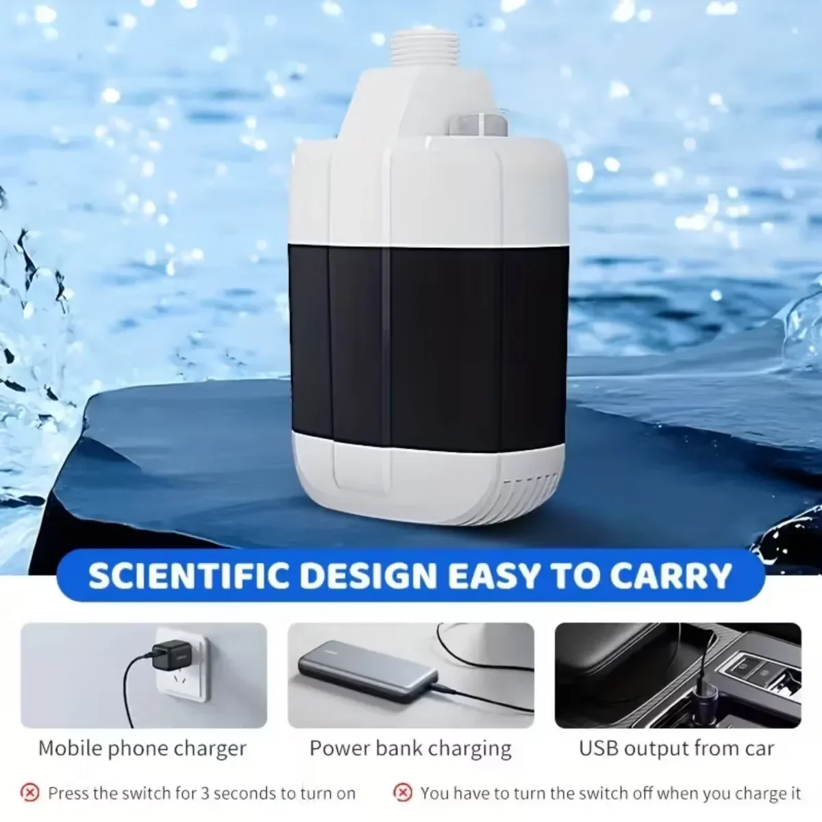 Rechargeable Portable Shower Pump - Image 3