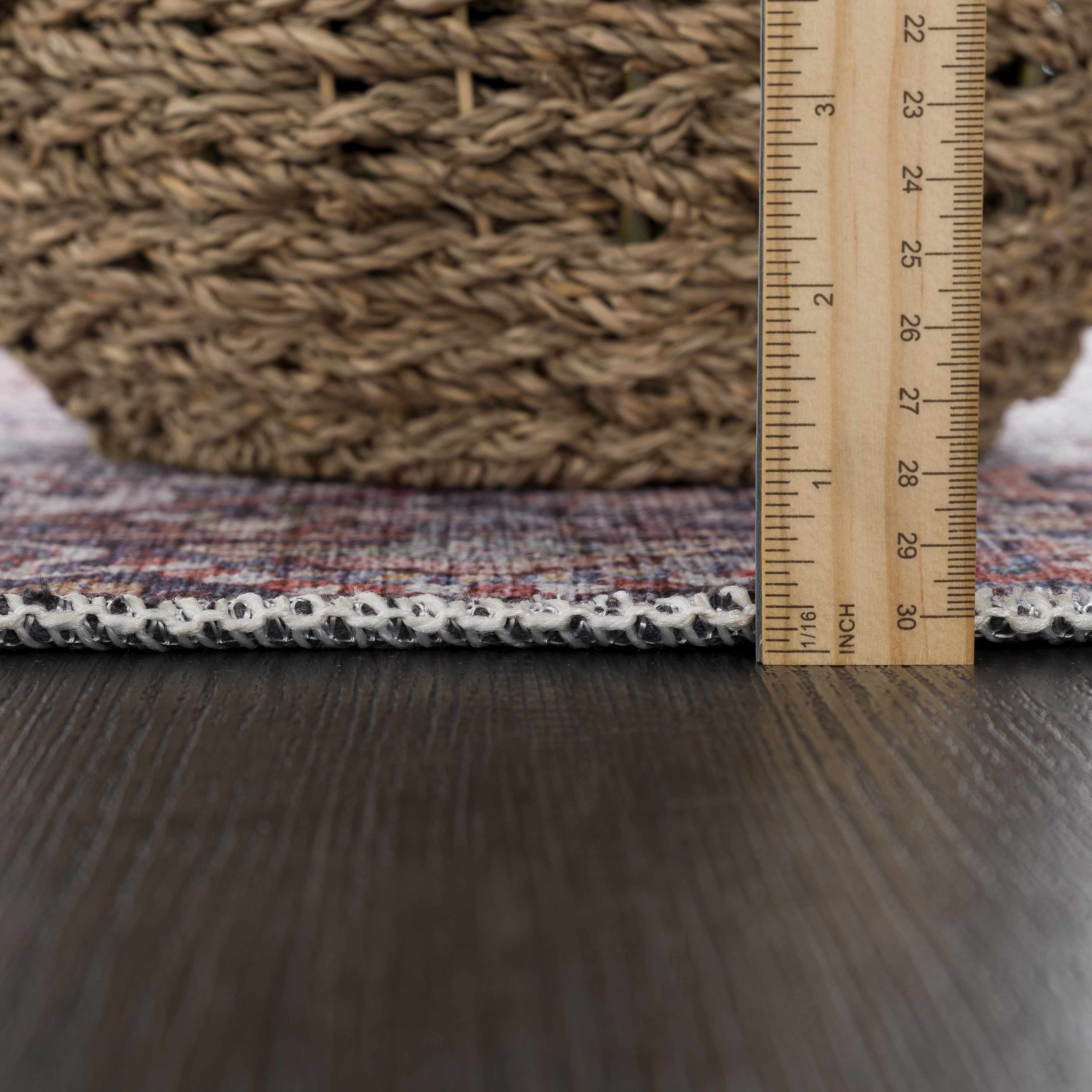 Red Cael Tumble Dry Washable Rug - Clearance - Image 11