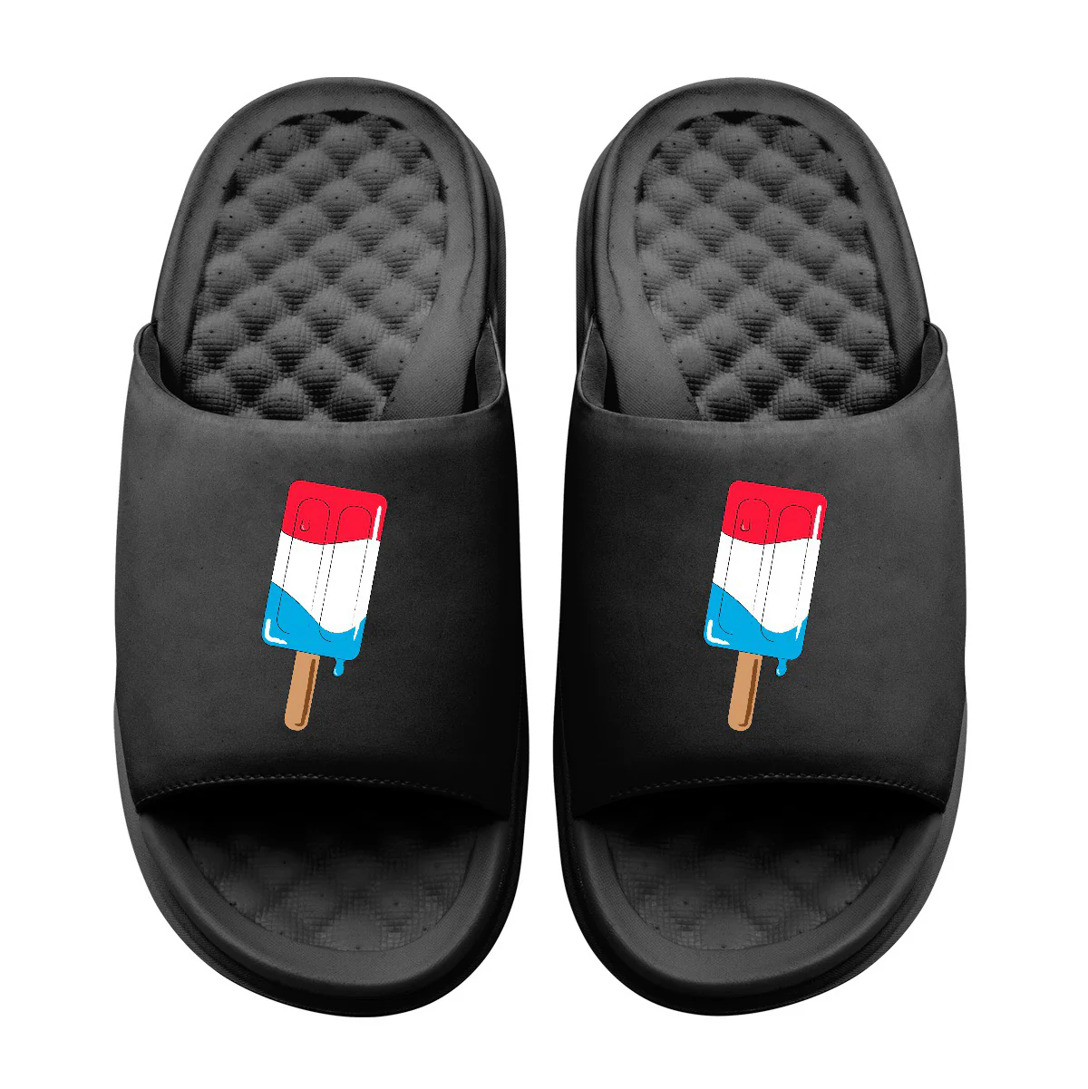 Red White and Blue Popsical Motive Slide Sandals - Image 5