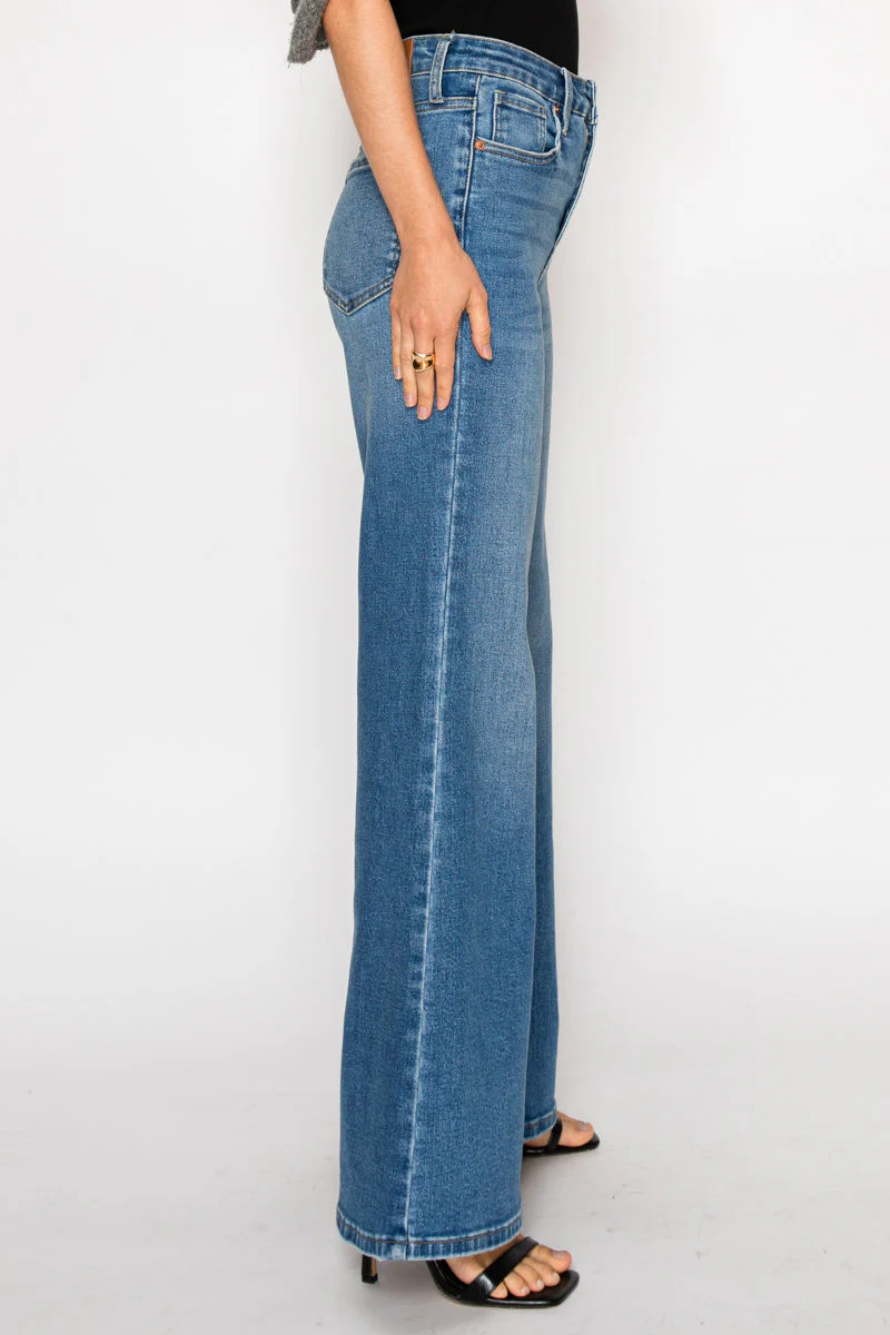 Reese Tummy Control Relaxed High Rise Palazzo Jeans - Image 12