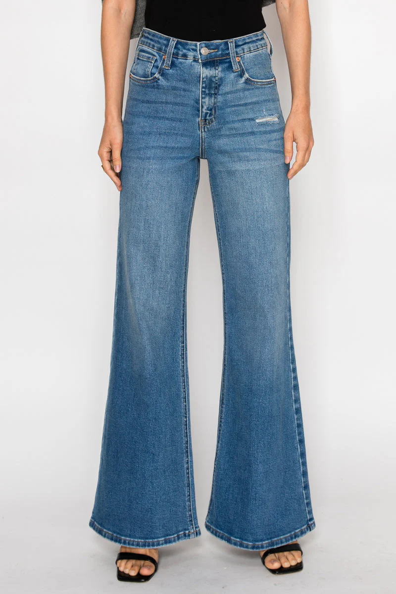 Reese Tummy Control Relaxed High Rise Palazzo Jeans - Image 5