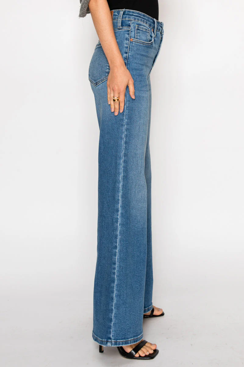 Reese Tummy Control Relaxed High Rise Palazzo Jeans - Image 6