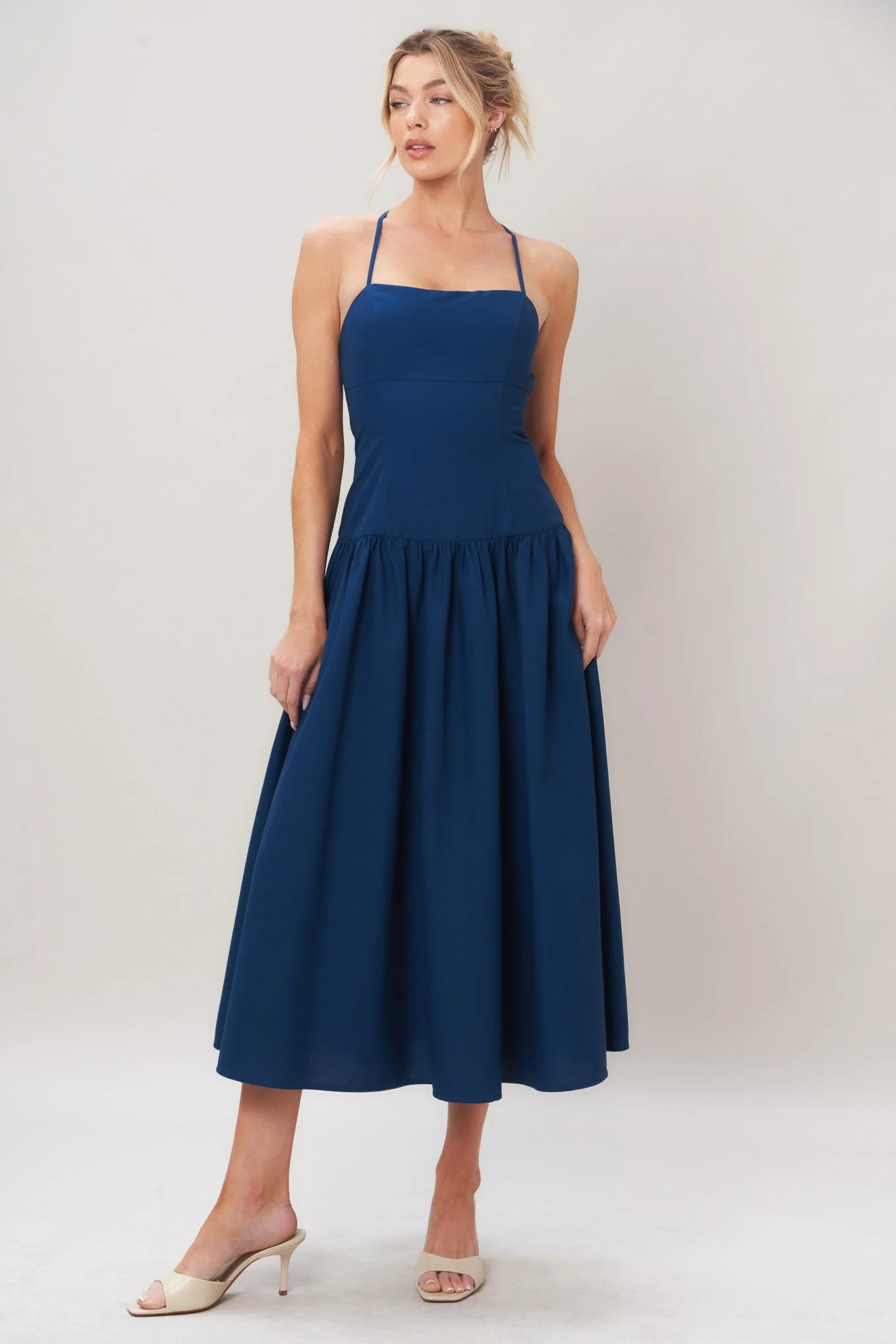 Refined Flow Woven Midi Dress - Image 4