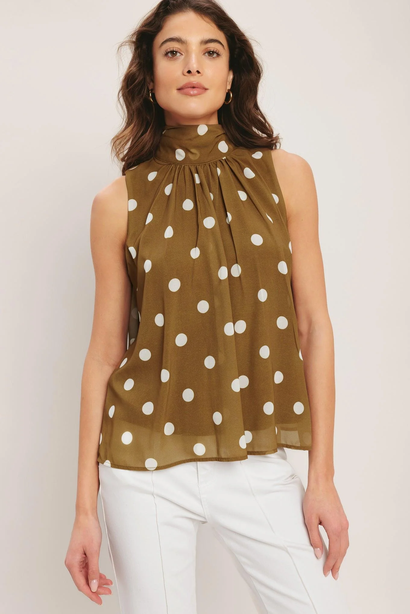 Retro Pop Dot Woven Top - Image 4