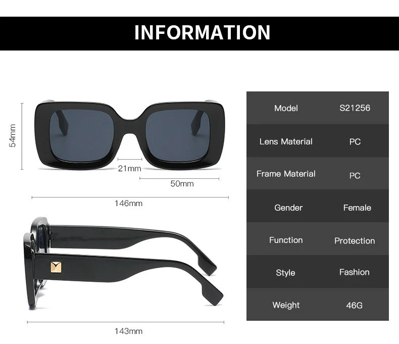 Retro Square Large Frame Sunglasses – INS Style Shades - Image 4