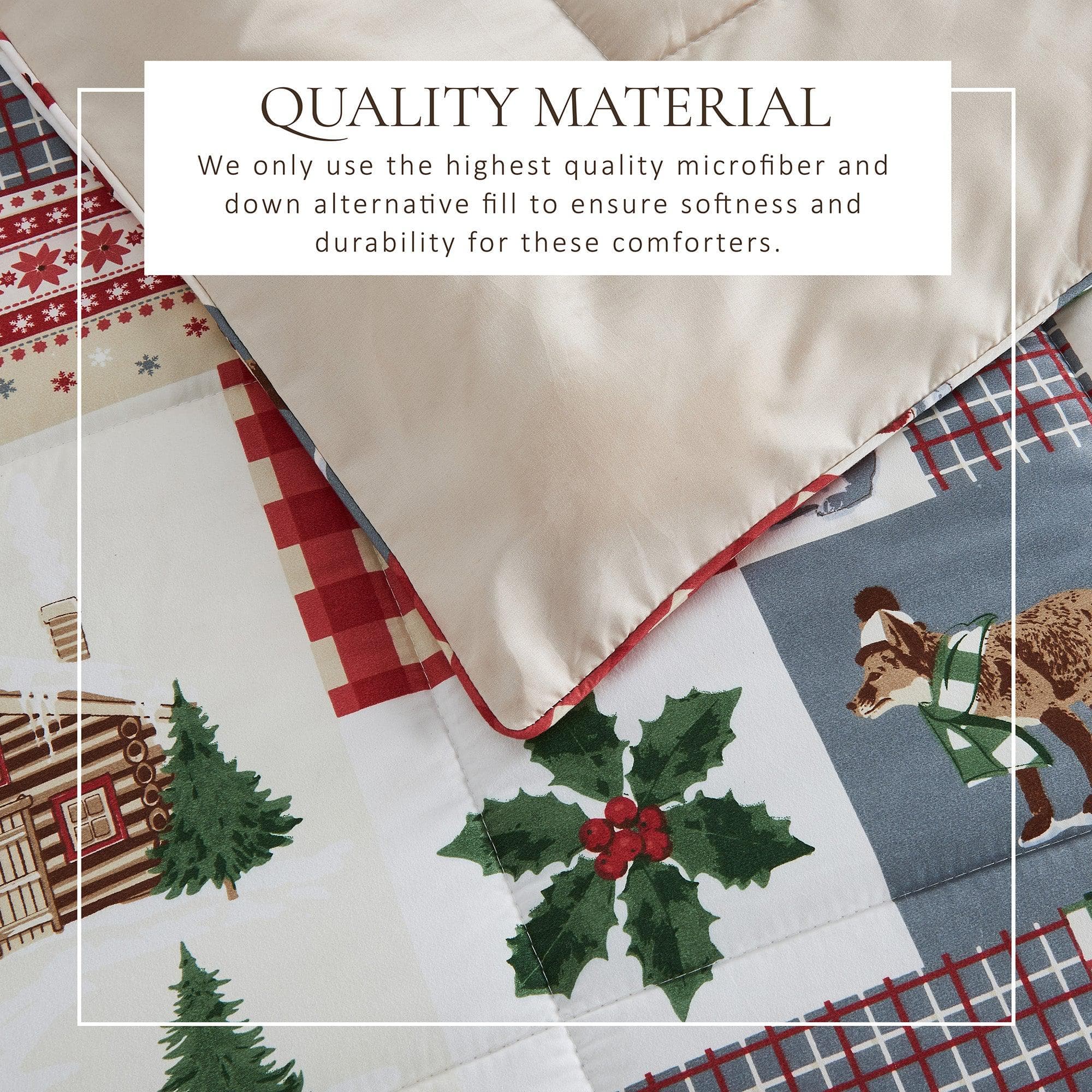 Reversible Christmas Comforter and Sham Set - Holiday / Lodge Odette Collection - Image 14