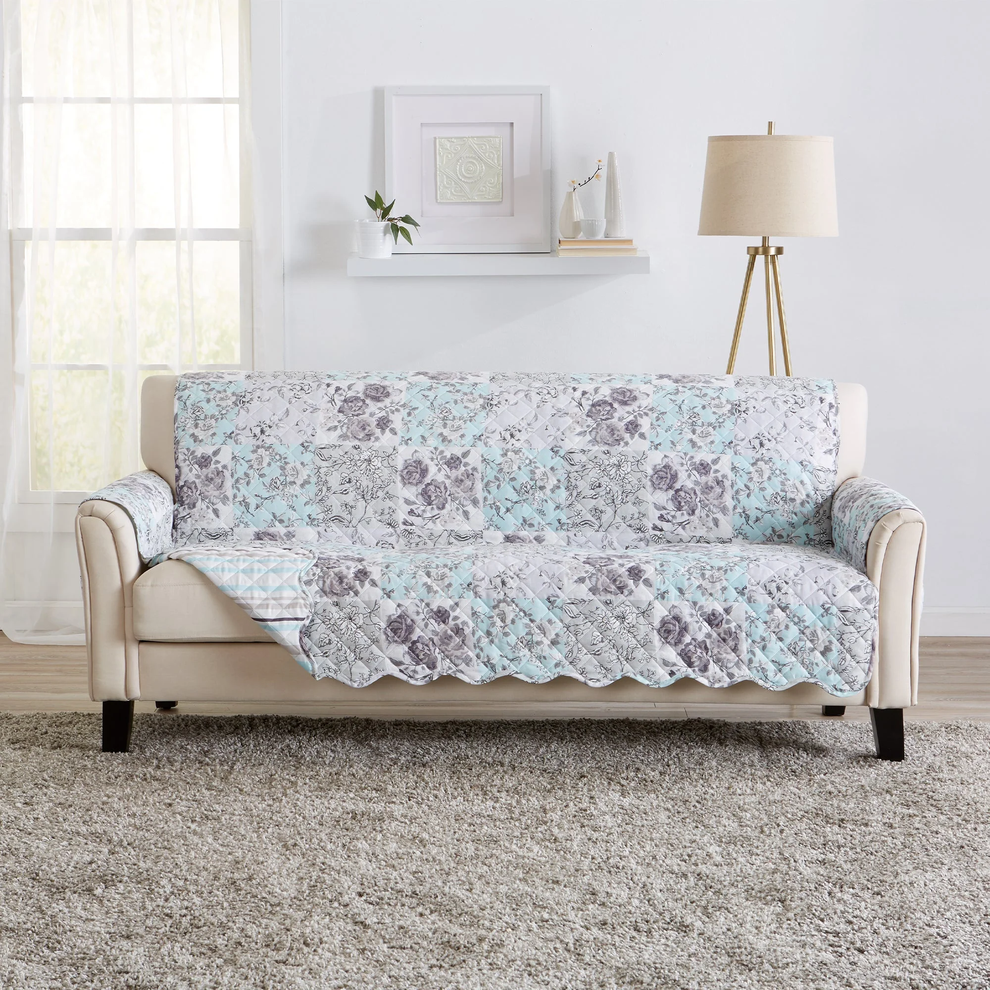 Reversible Floral Patchwork Furniture Protector - Maribel Collection - Image 67