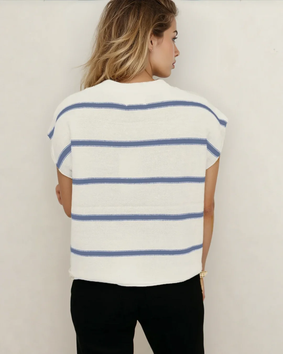 Rhodes Striped Batwing Sleeve Sweater Tee - Image 3