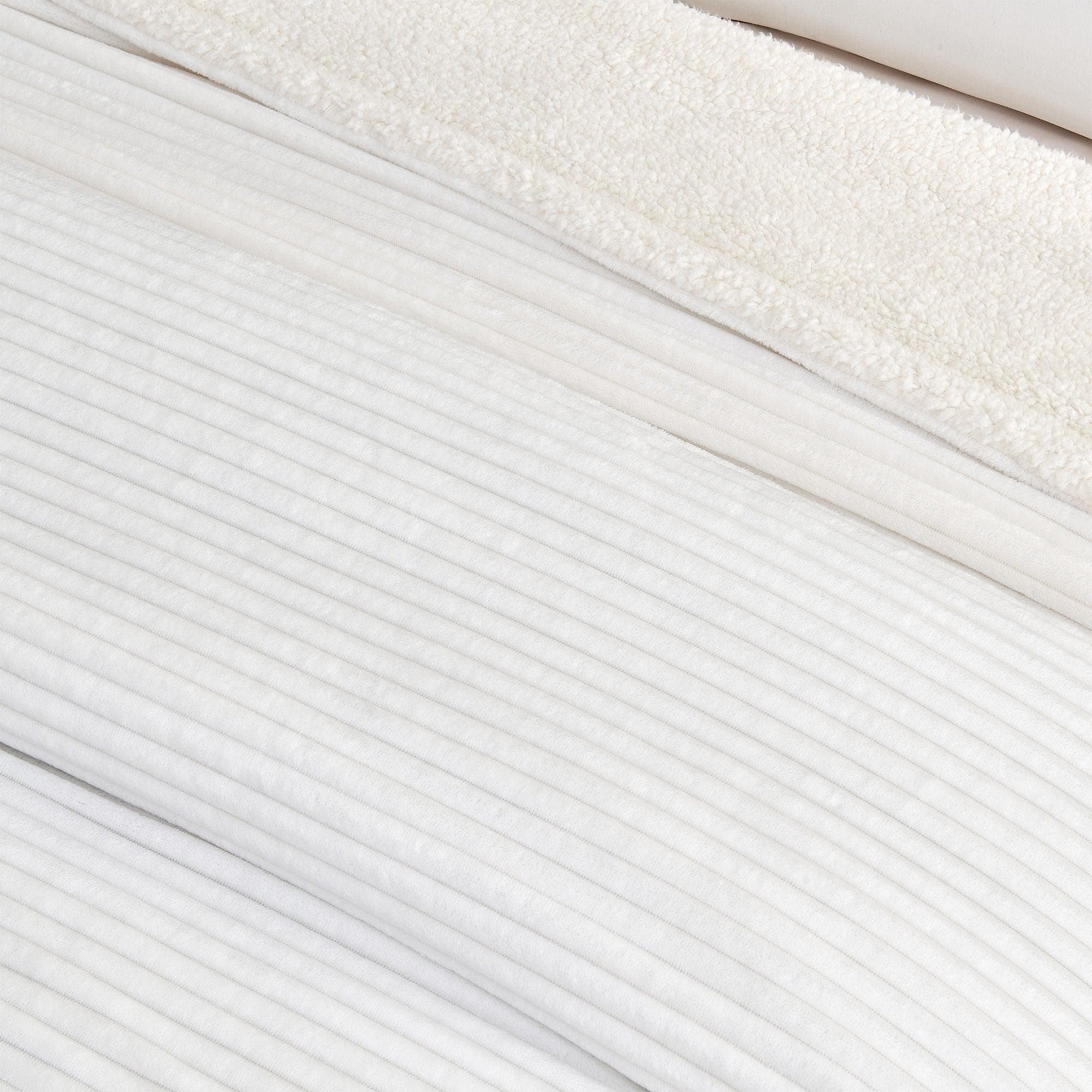 Ribbed Sherpa Throw Blanket - Corduroy Collection - Image 2