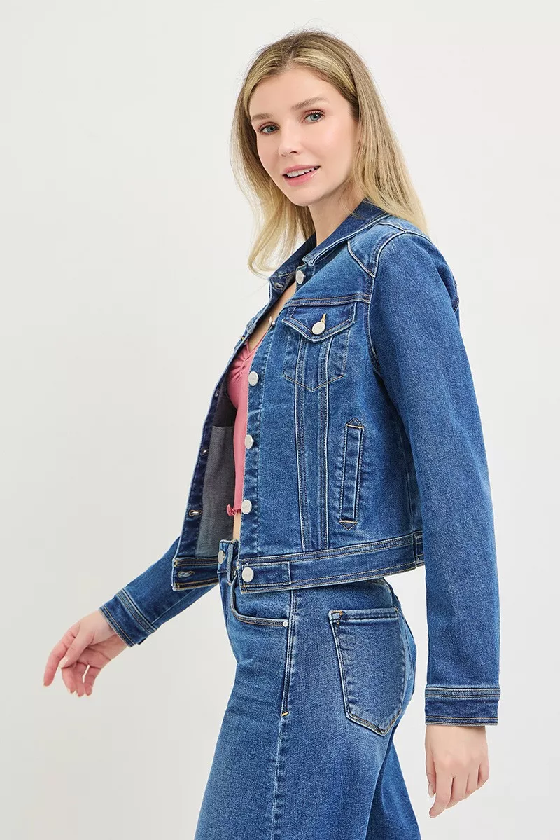 RISEN Basic Fitted Button Down Denim Jacket - Image 4