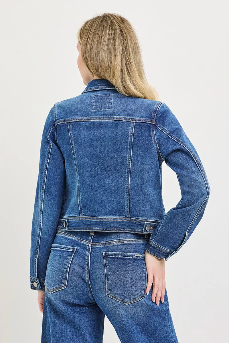 RISEN Basic Fitted Button Down Denim Jacket - Image 5