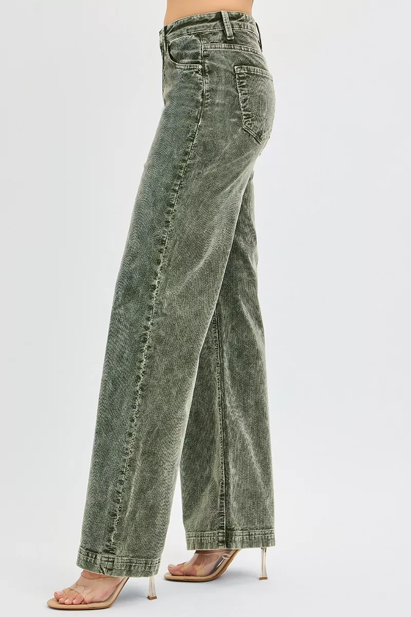 RISEN Full Size High Rise Wide Leg Corduroy Jeans Plus Size - Image 4