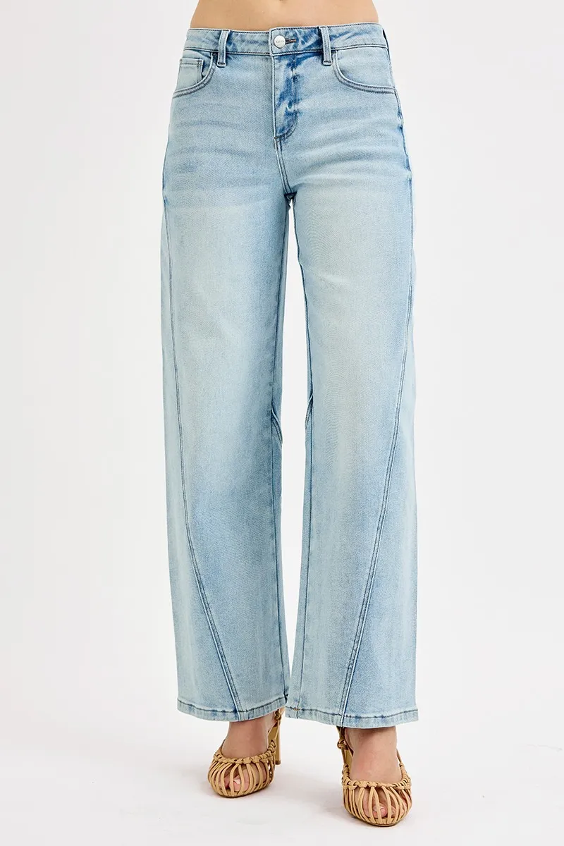 RISEN Full Size Mid Rise Fit Barrel Jeans Plus Size - Image 2
