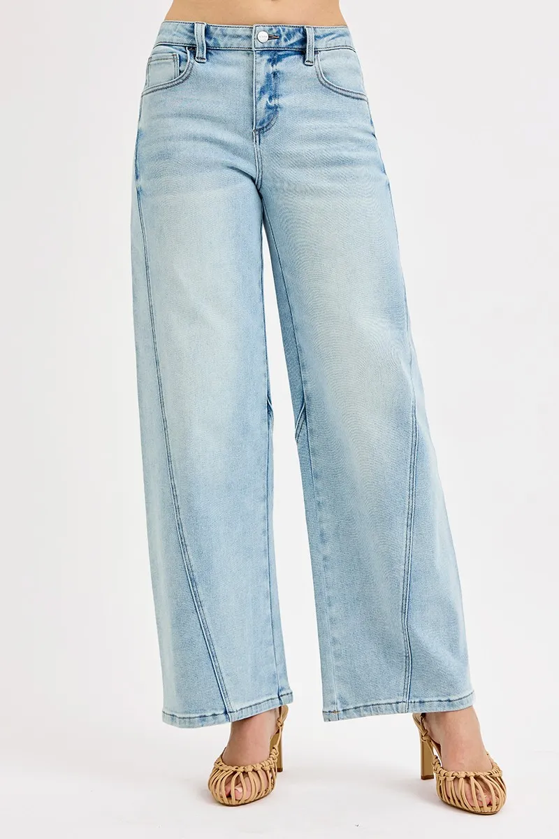 RISEN Full Size Mid Rise Fit Barrel Jeans Plus Size - Image 3