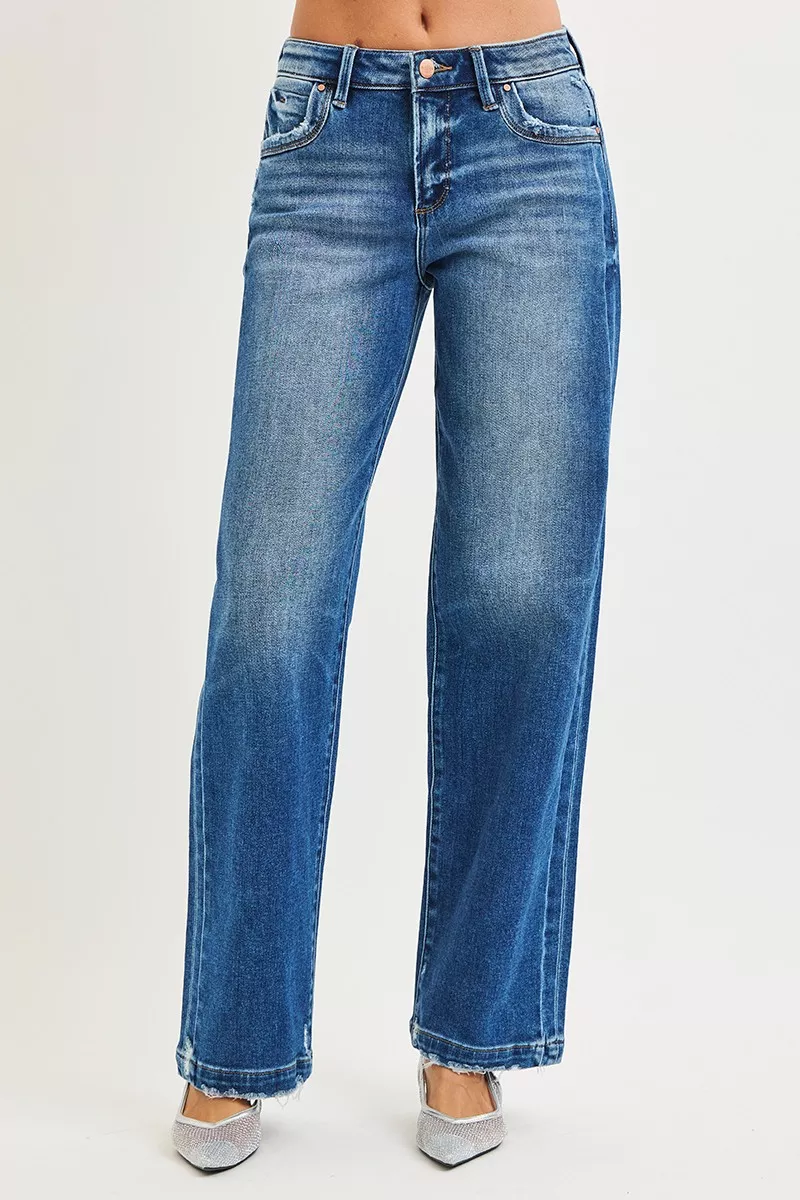 RISEN Full Size Slouchy Baggy Jeans Pocket Side Seam Detail Plus Size - Image 3