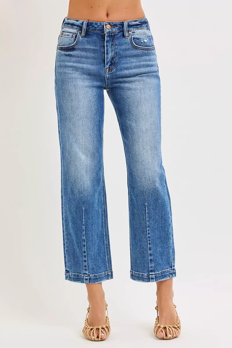 RISEN High Rise Crop Boyfriend Tapered Jeans - Image 3