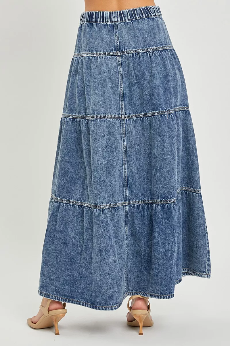 RISEN High Rise Ruffle Long Skirts - Image 4