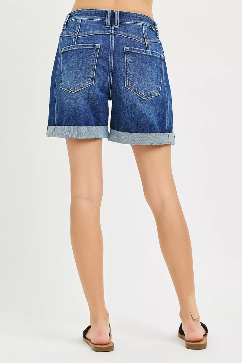 RISEN High Rise Seamed Roll Up Shorts - Image 2