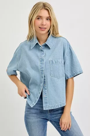 RISEN Oversized Half Sleeve Cropped Shirts - Image 2