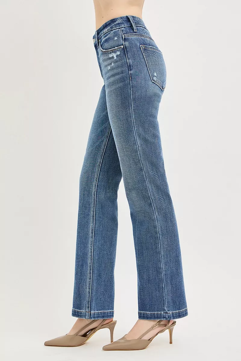RISEN Tummy Control 4way Stretch Mid Rise Straight Crease Line - Image 4
