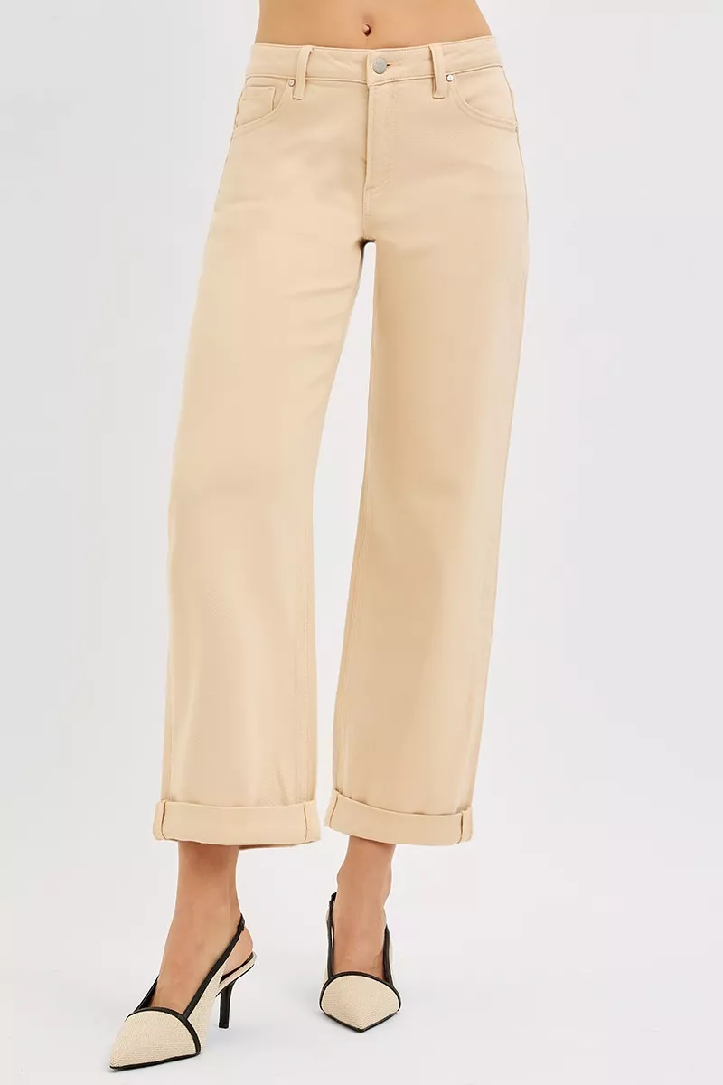 RISEN Tummy Control Mid Rise Ankle Barrel Relaxed Baggy - Image 2