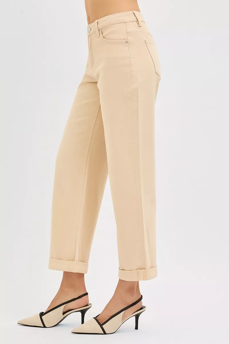 RISEN Tummy Control Mid Rise Ankle Barrel Relaxed Baggy - Image 4
