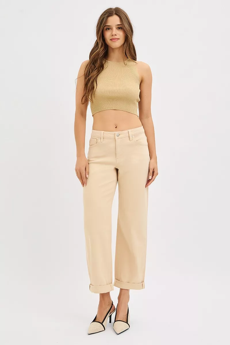 RISEN Tummy Control Mid Rise Ankle Barrel Relaxed Baggy - Image 6