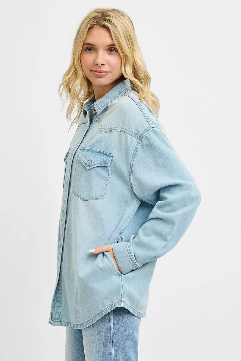 RISEN Western Yoke Style Relaxed Fit Denim Shirts - Image 2