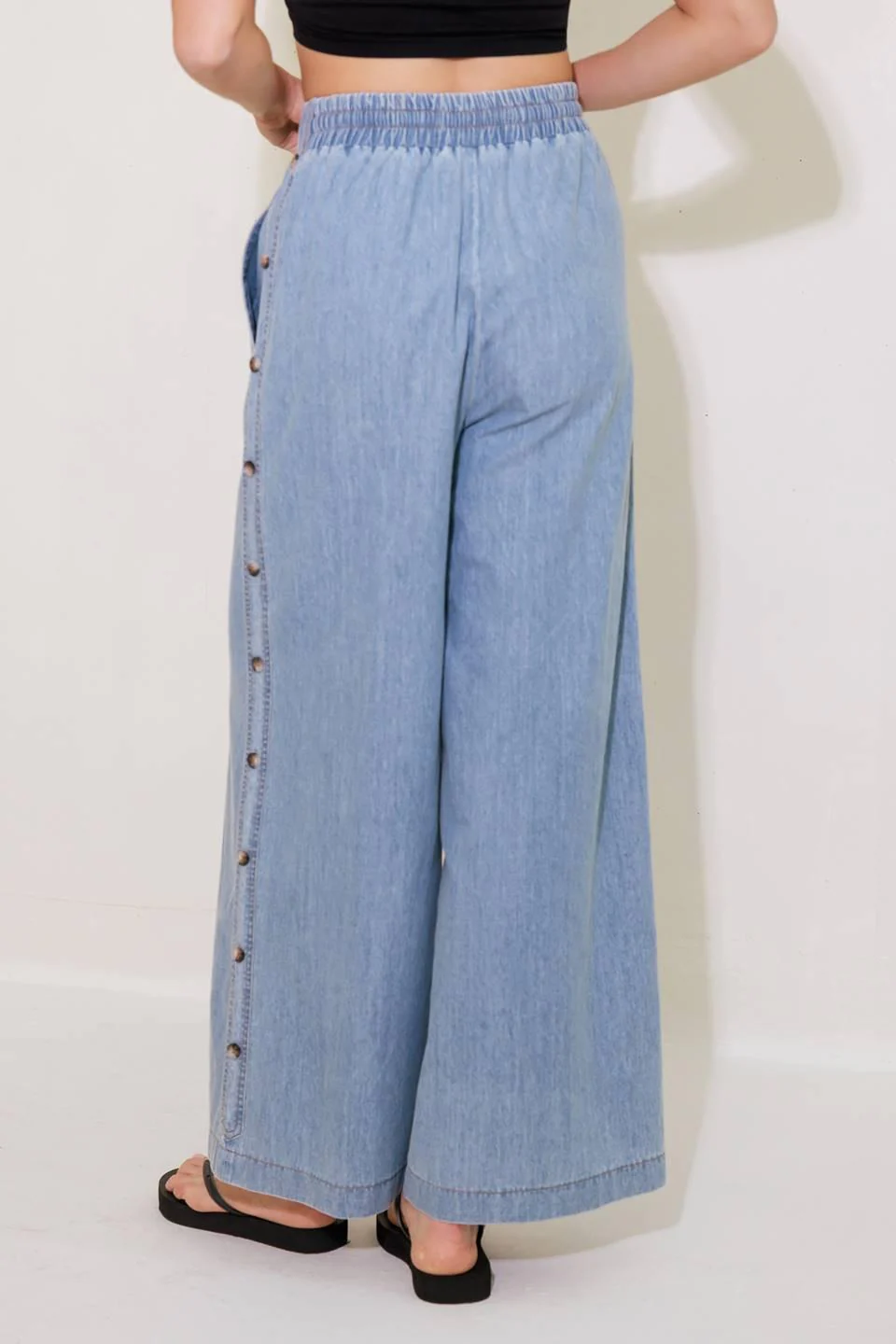 Riverside Sips Light Indigo Chambray Pants - Image 4