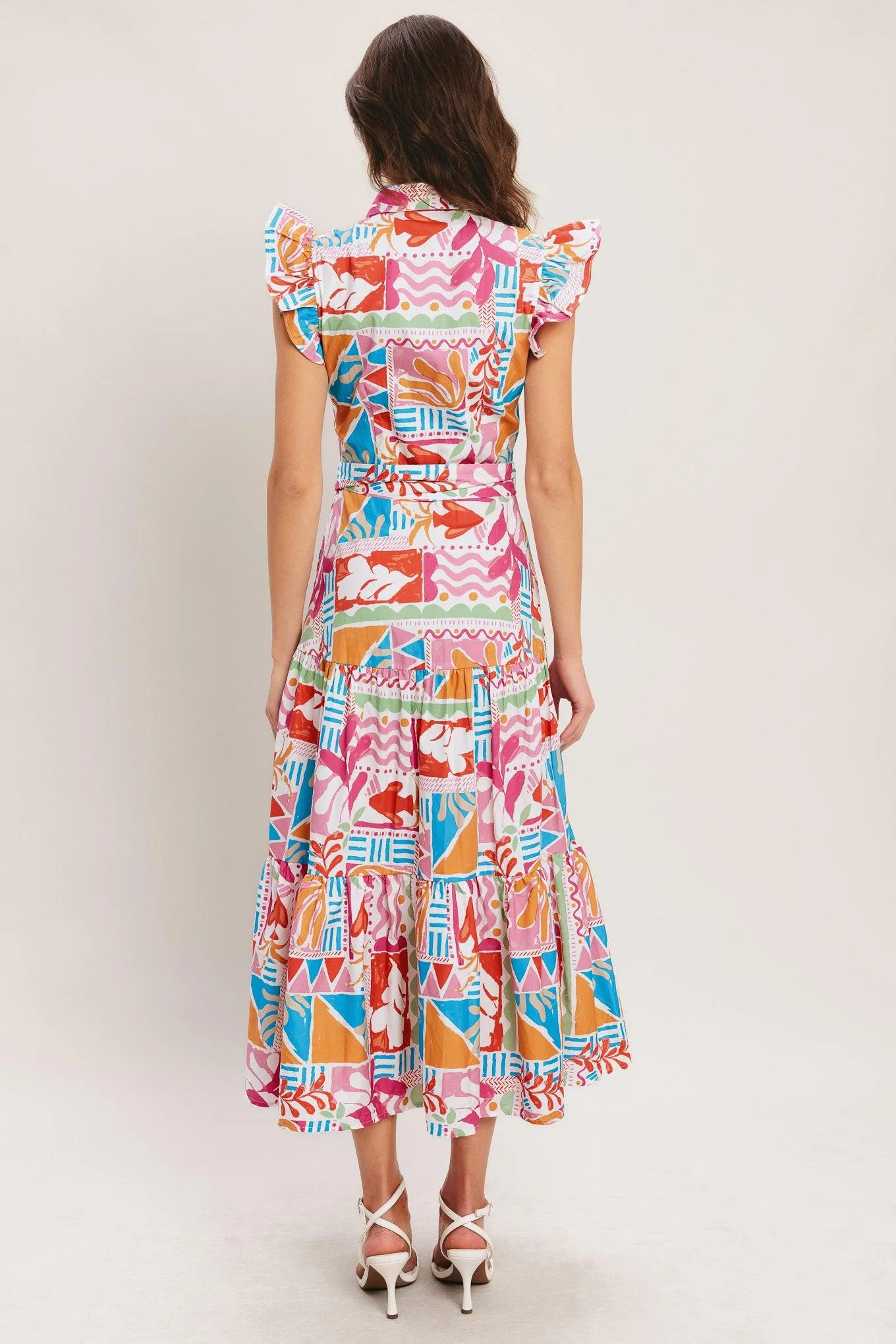 Riviera Mosaic Woven Midi Dress - Image 2