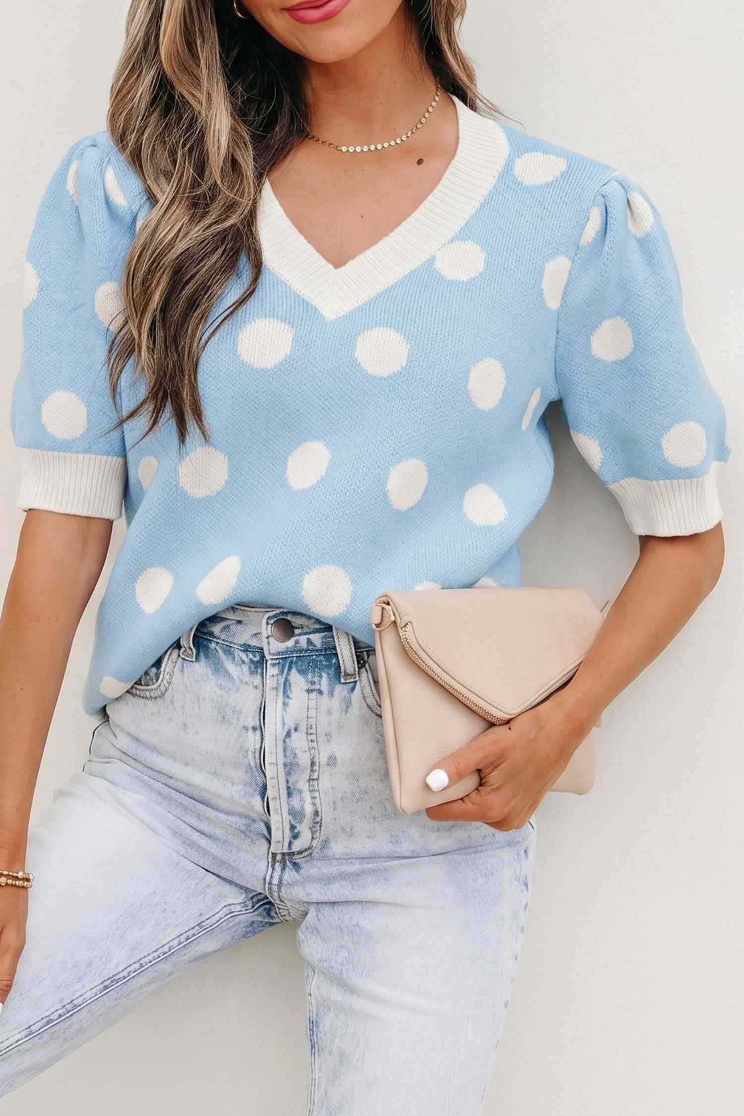 Threaded Pear Rivka Puff Short Sleeve Sweater - Image 5