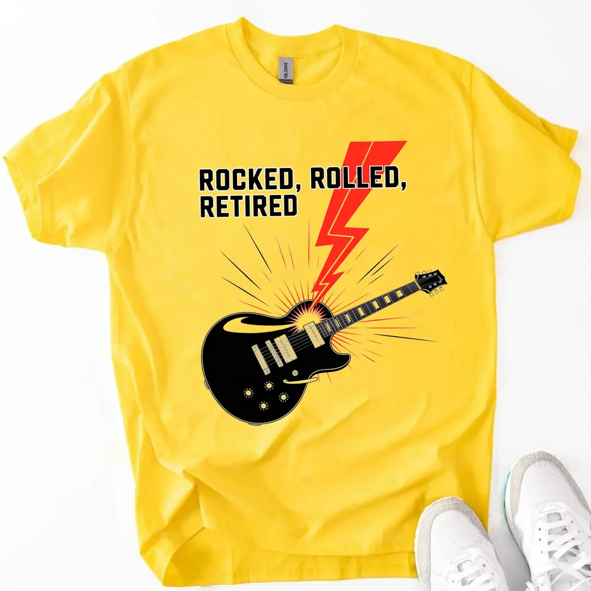 Rocked Rolled Retired T-Shirt – Funny Retirement Gift Shirt - Image 8